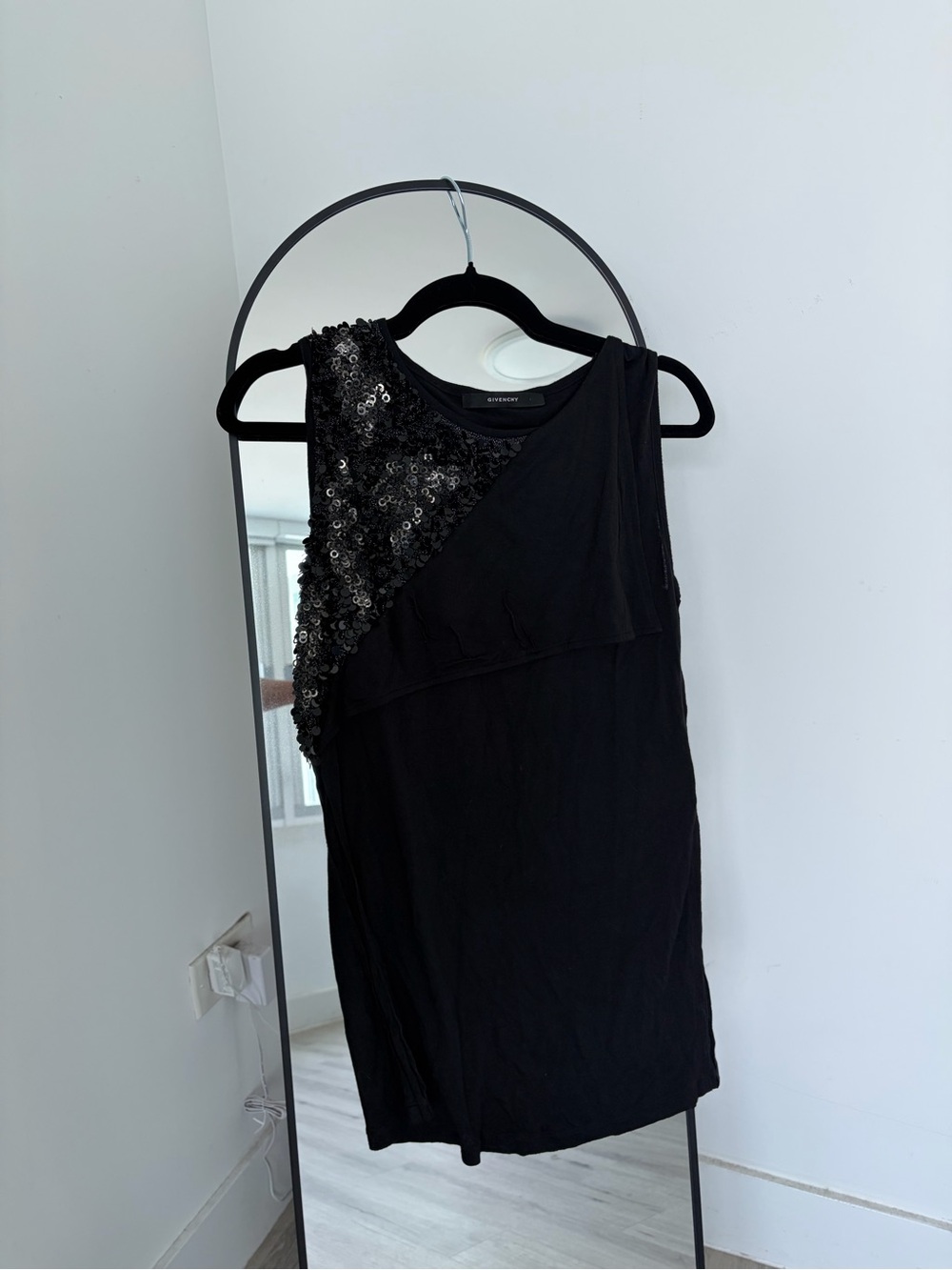 Givenchy Black Sleevless Sequin-Embellished Top